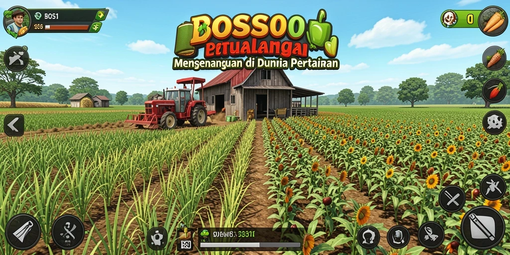 Gameplay seru di BOS01 saat mengelola pertanian dan hewan.