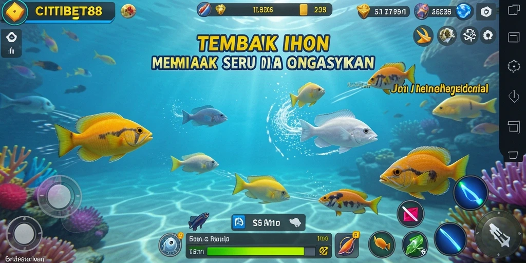 Screenshot CITIBET88 menunjukkan gameplay Tembak Ikan yang menarik.