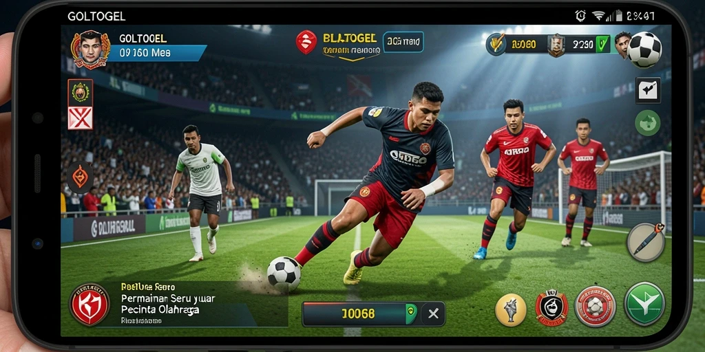 Tampilan gameplay GOLTOGEL dengan berbagai cabang olahraga.