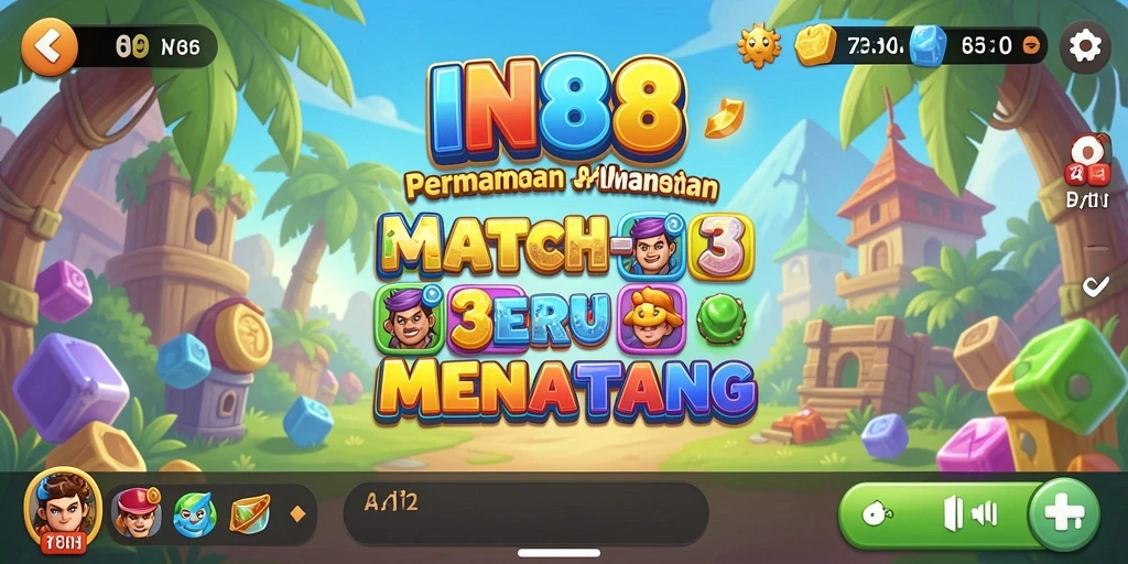Tangkapan layar gameplay IN88 menampilkan aksi mencocokkan yang seru.