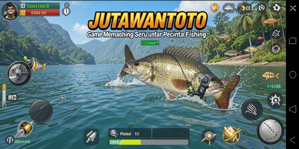 Tampilan gameplay JUTAWANTOTO yang menakjubkan saat memancing.