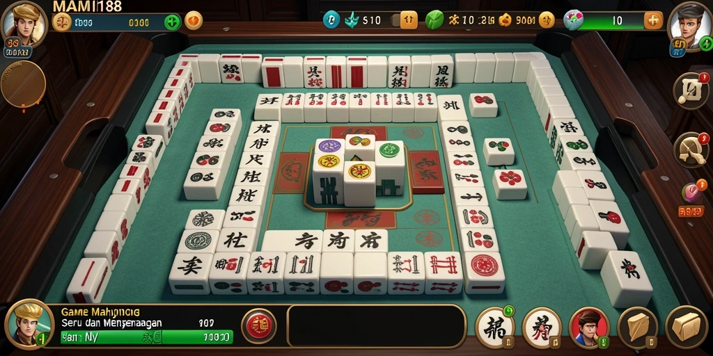 Tangkapan layar MAMI188 menampilkan gameplay Mahjong yang intens dan menantang.
