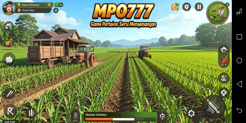 Tangkapan layar MPO777 menunjukkan pengalaman gameplay bertani yang seru dan mendalam.