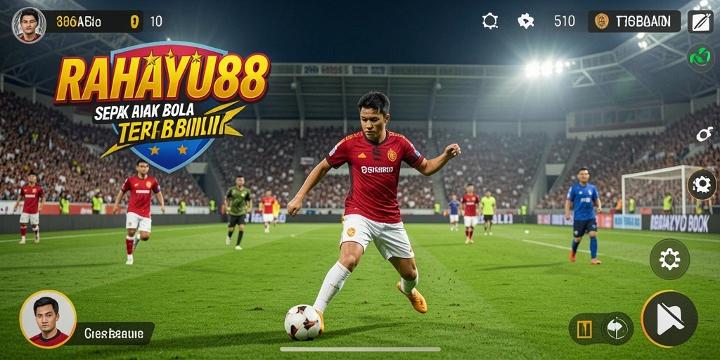 Tampilan menarik gameplay <strong>RAHAYU88</strong> dengan aksi sepak bola seru.