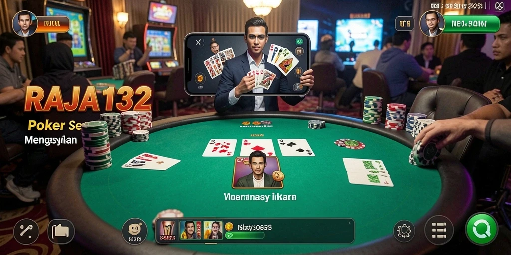 Tampilan utama RAJA132 menampilkan gameplay Poker yang seru.