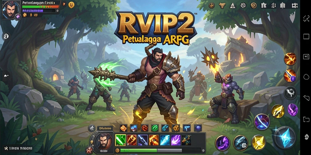 Tangkapan layar gameplay RVIP2 menampilkan pertarungan epik di dunia ARPG.
