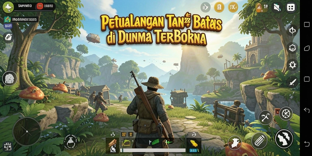 Screenshot gameplay SAPITOTO menampilkan eksplorasi dunia terbuka yang menakjubkan.