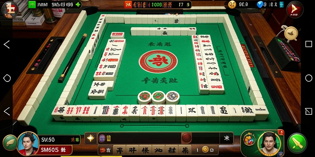 Tampilan gameplay Mahjong yang menarik dan interaktif di SM605.