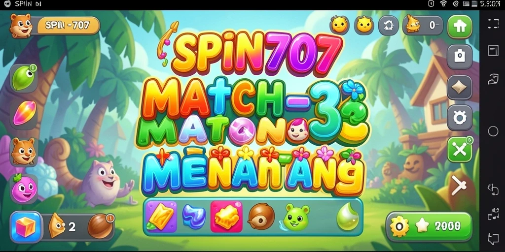 Tampilan gameplay SPIN707 dengan elemen warna-warni yang mencolok.