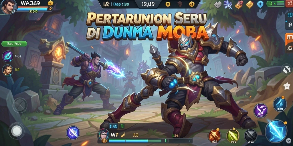 Tangkapan layar WA369 menampilkan aksi seru dalam pertandingan MOBA.