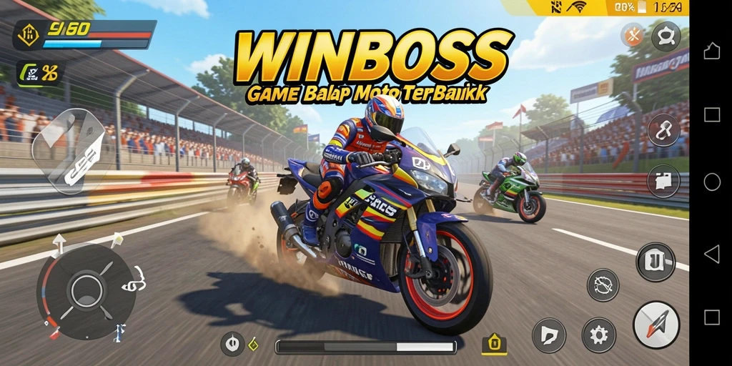 Gameplay balap motor yang intens dan seru di WINBOSS.