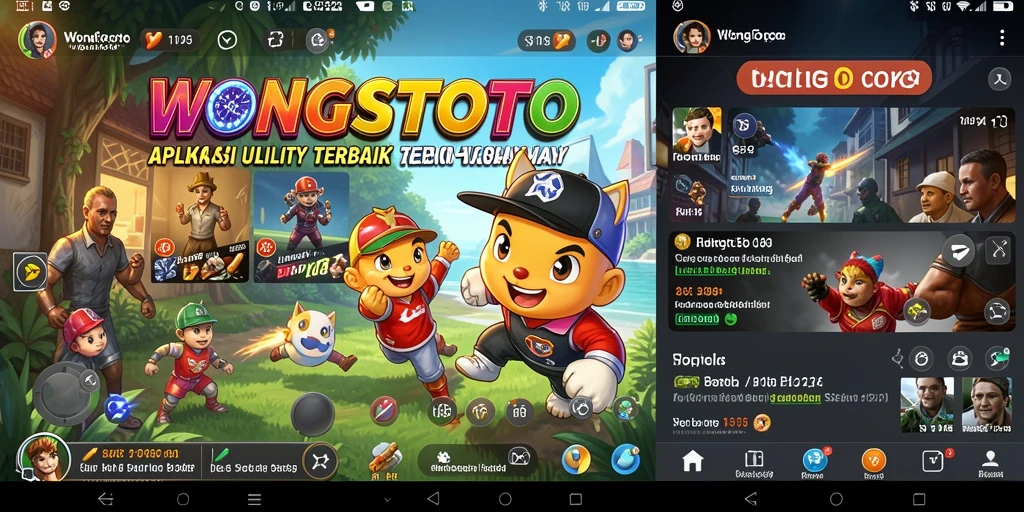 Tampilan utama WONGTOTO dengan berbagai fitur Utility yang praktis.