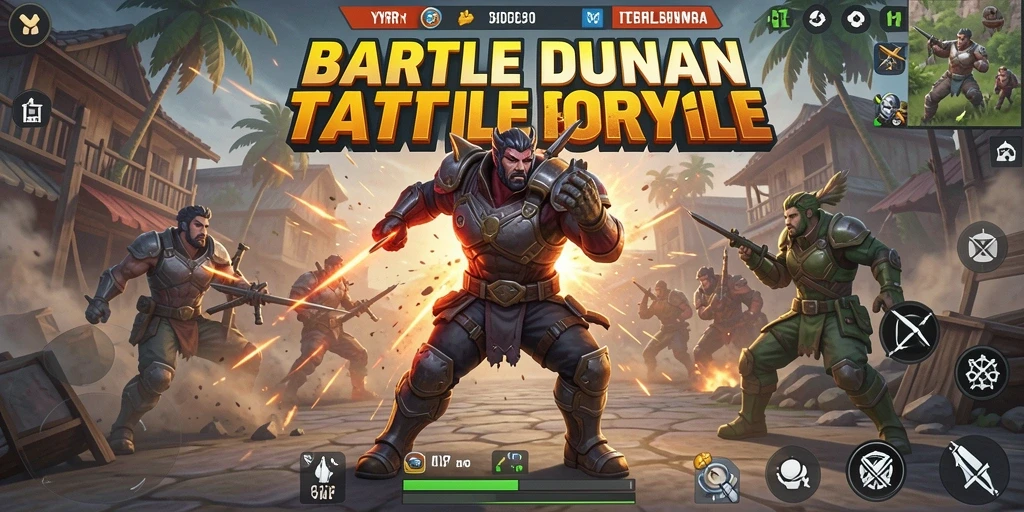 Screenshot utama YYRR menampilkan aksi seru pertarungan Battle Royale.